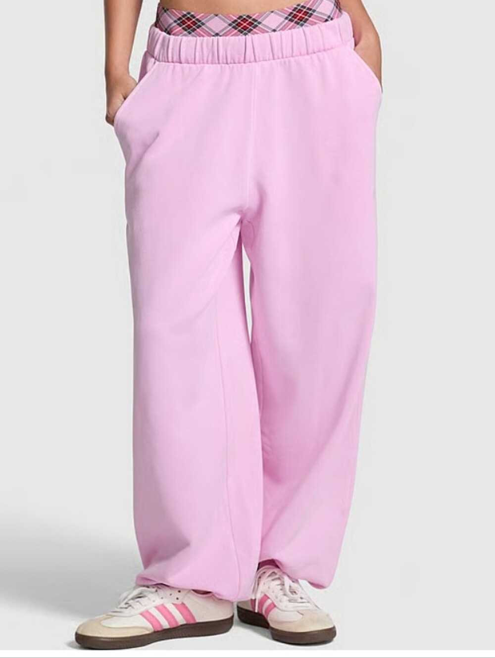 VS Pink Campus Fleece Oversized Sweatpants Sz XL Hushed Lilac